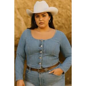Levi's Daryn Corset Blouse - Dolly Blue Size - XL